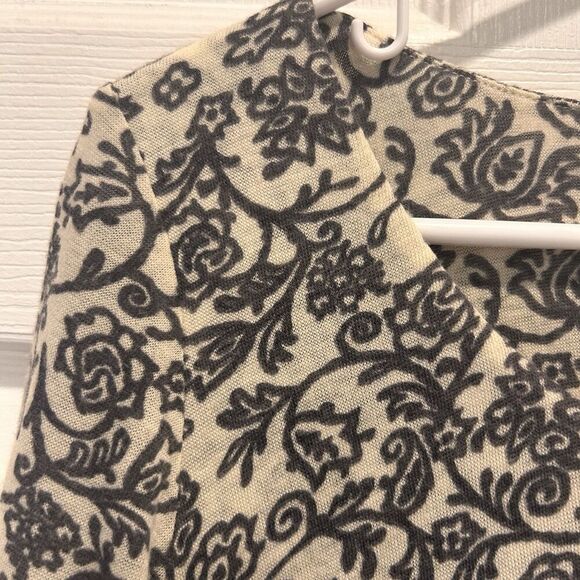 VELVET By Graham & Spencer Gray Silk Wool Printed Dress Lined Women's Silk Large - Picture 2 of 7